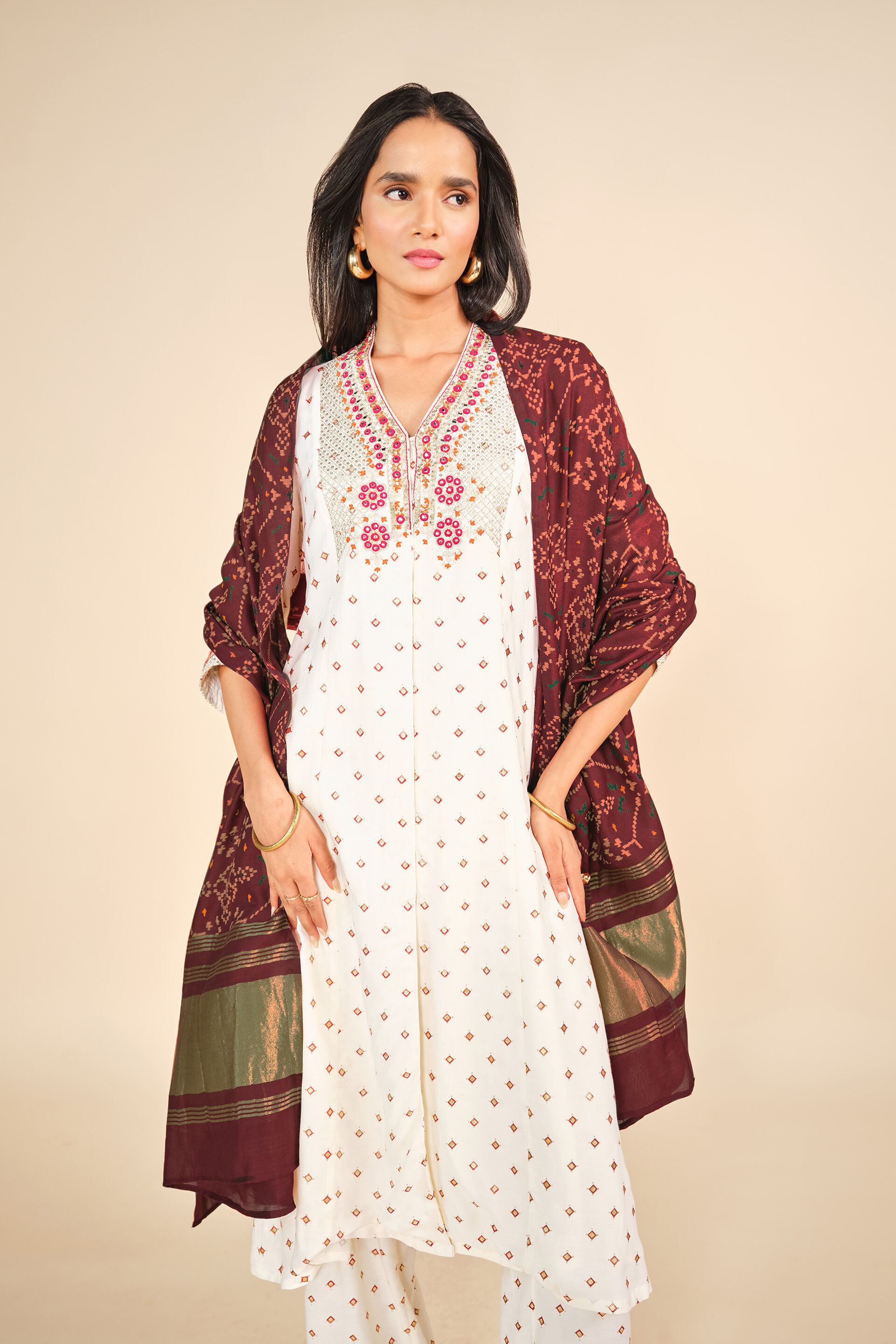 Hans Kurta Set, Off White, image 3